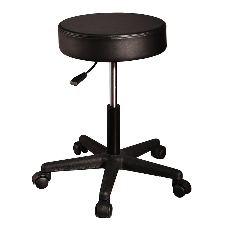 Black Pneumatic Rolling Massage Stool – Comfortable and Adjustable Design