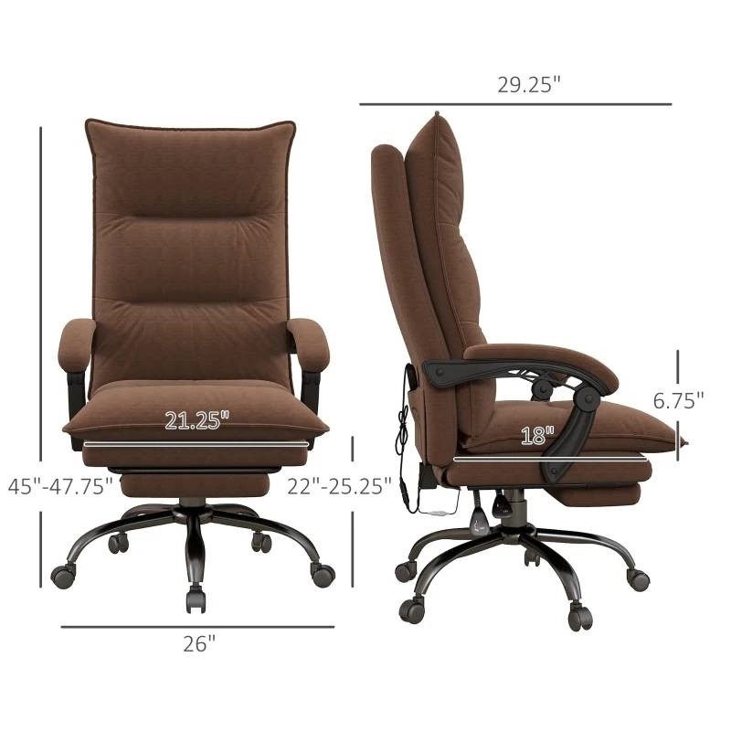 Brown Heated Executive Office Chair with Massage Function and Lumbar Support gallery