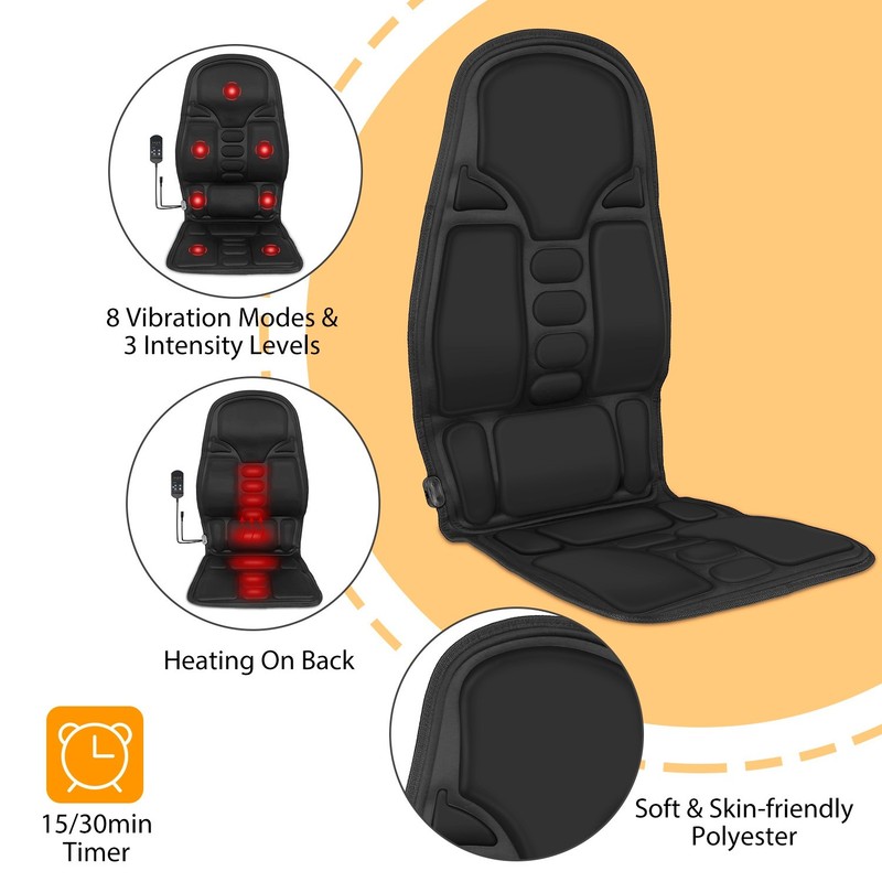 1Pc Back Massager Cushion Electric Massage Car Seat Cushion Chair Pad With Heati gallery