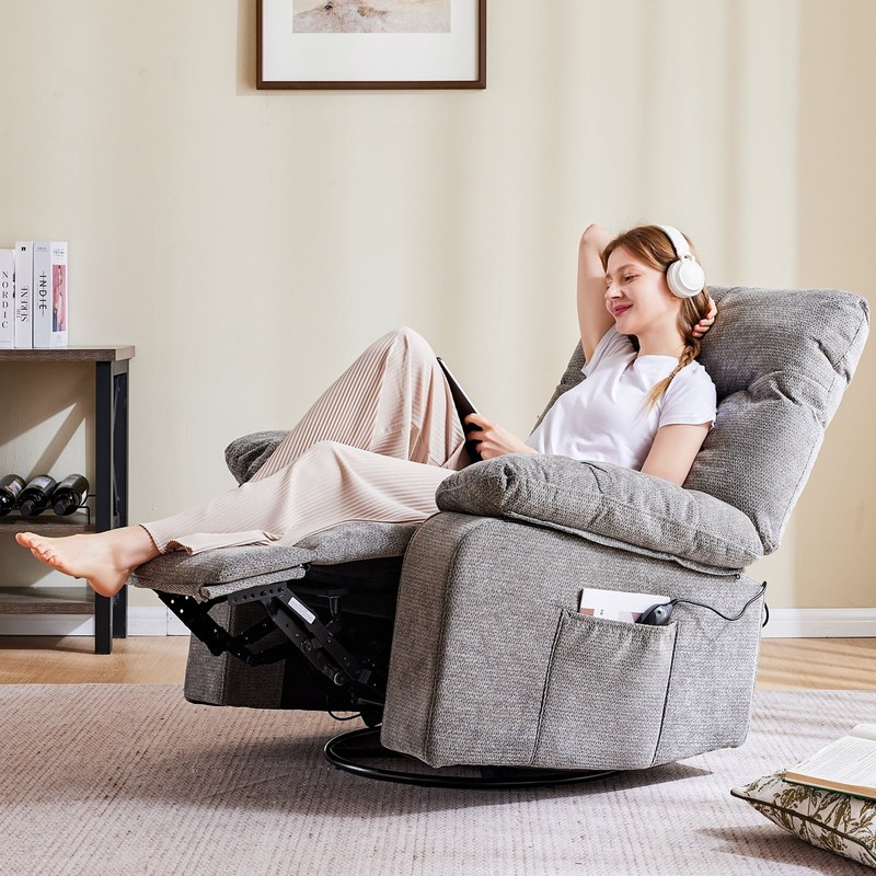 Swivel Rocker Recliner Chair with Vibration Massage & Lumbar Heating Recliner gallery