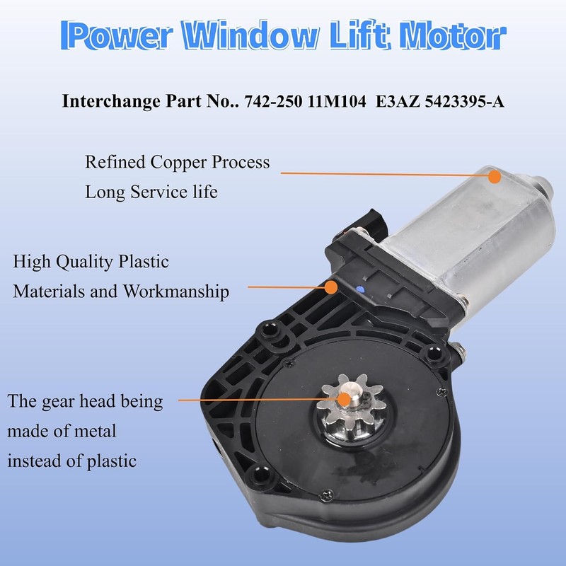 Window Motor Front Left Driver Side 742-250 Compatible with 1986-1996 Ford gallery