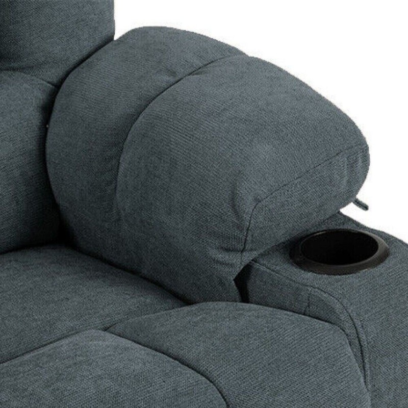 Electeic Massage Recliner Chenille Sofa Chair with Heating Vibration 330lb Load gallery