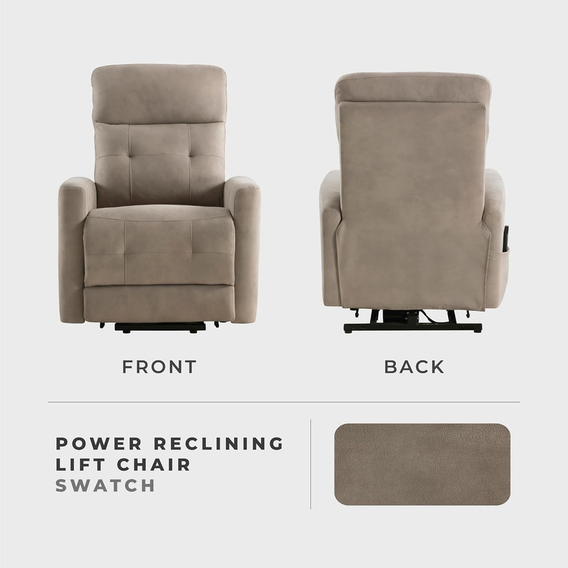 Power Lift Recliner with Heat and Massage for Adults Elderly Ergonomic, Textured gallery
