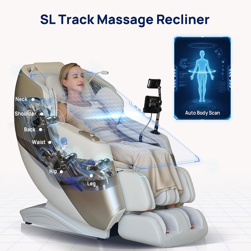 Sonic Wave Full Body Massage Chair with Zero Gravity & Smart Body Scan gallery