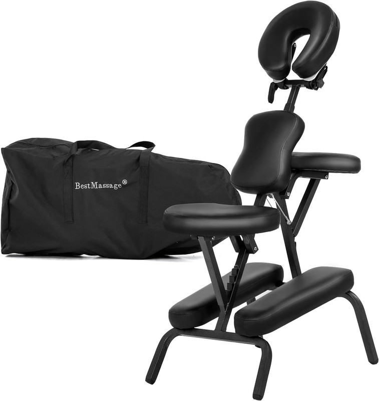 Portable Massage Chair with Adjustable Face Cradle - Ideal for Tattoo & Spa Use gallery