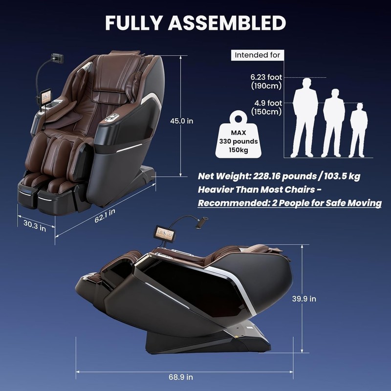 4D Massage Chair Full Body with Space Walk & Ankle Stretch, 2026 Zero Gravity 55 gallery