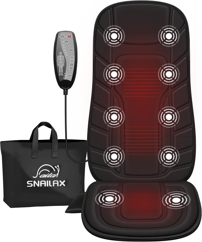 Massage Seat Cushion Foam Black Heat Vibration Modes Home Office Gift gallery