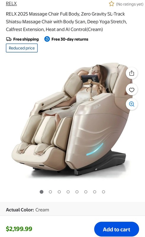 RELX Massage Chair Full Body Zero Gravity SL-Track Shiatsu Massage Chair, 12 ... gallery