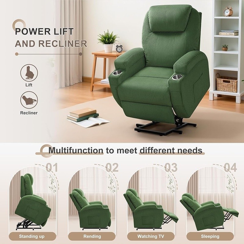 Power Lift Recliner Chair W/ Vibration Massage & Storage Pockets Elderly Comfort gallery