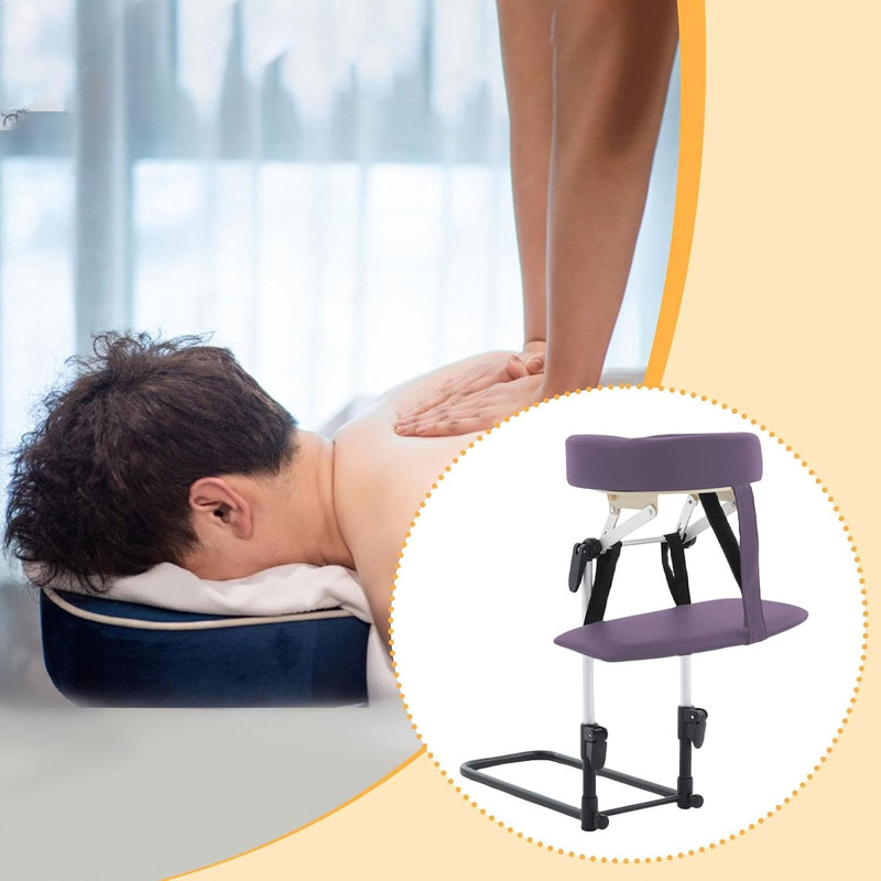 Portable Adjustable Massage Kit with Headrest & Armrest - Purple gallery