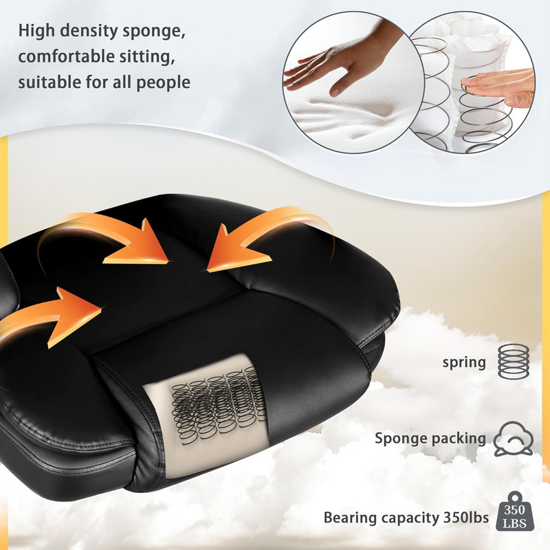 6-Point Massage Office Chair, Big and Tall PU Leather Ergonomic Heating Executiv gallery
