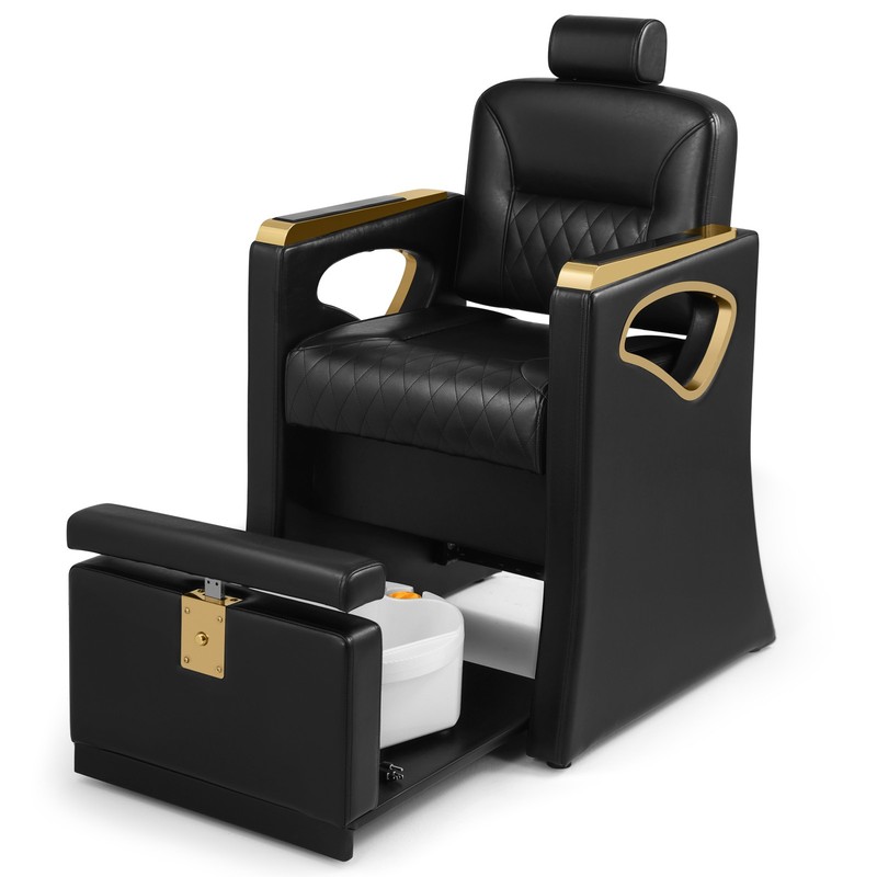 Reclining Heavy Duty Pedicure Chair w/Vibration Foot Spa Basin Nail Salon Beauty