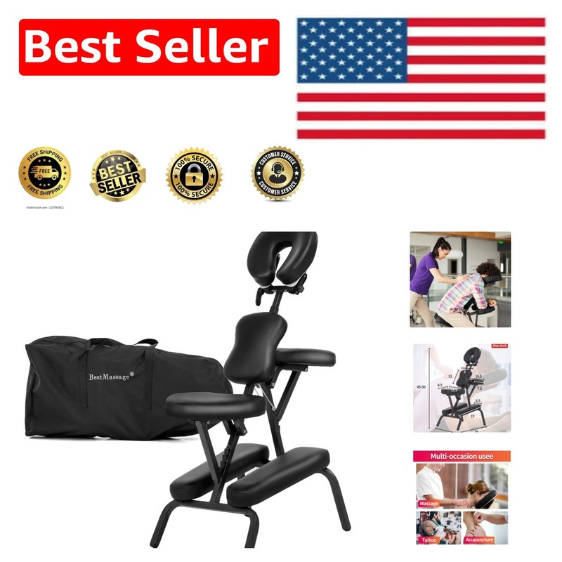 Compact Folding Massage Therapy Chair with Adjustable Cradle - Ideal for Salons