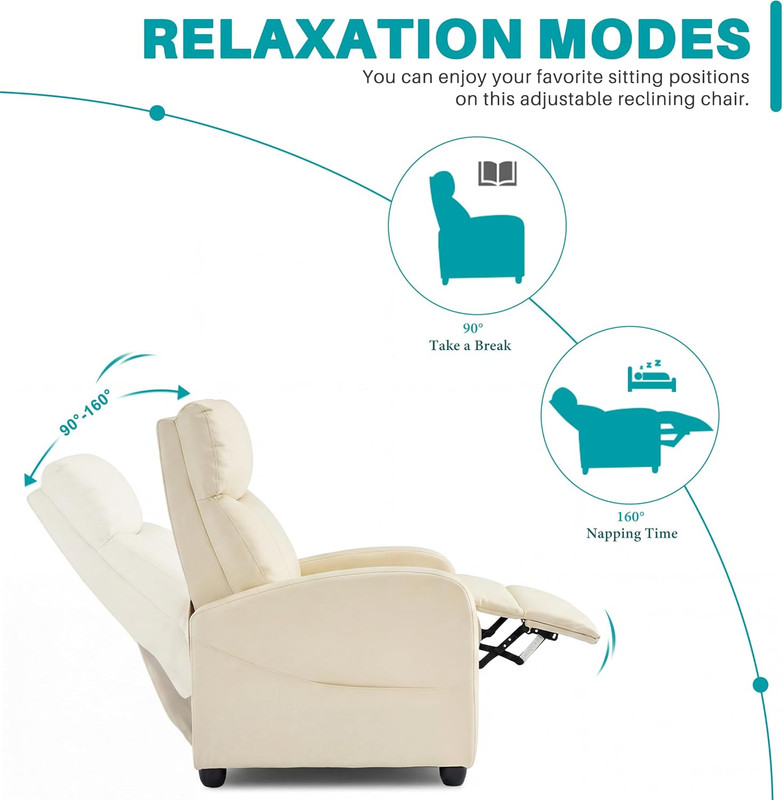 Massage Recliner Chair for Adults, Adjustable Home Theater Seating with Lumbar S gallery