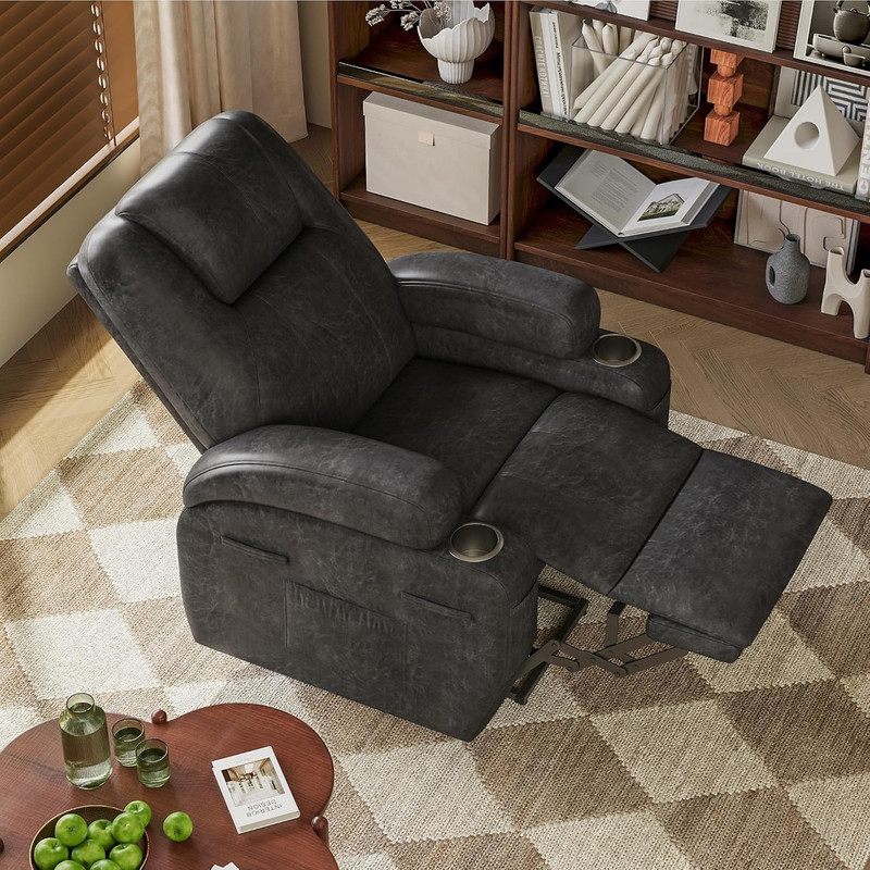 Electric Power Lift Recliner Chair with Massage & Cup Holders - Dark Gray gallery
