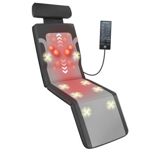 Shiatsu Back Massage Mat with Heat, Vibration, Full Body Mat for Sofa, Full Body