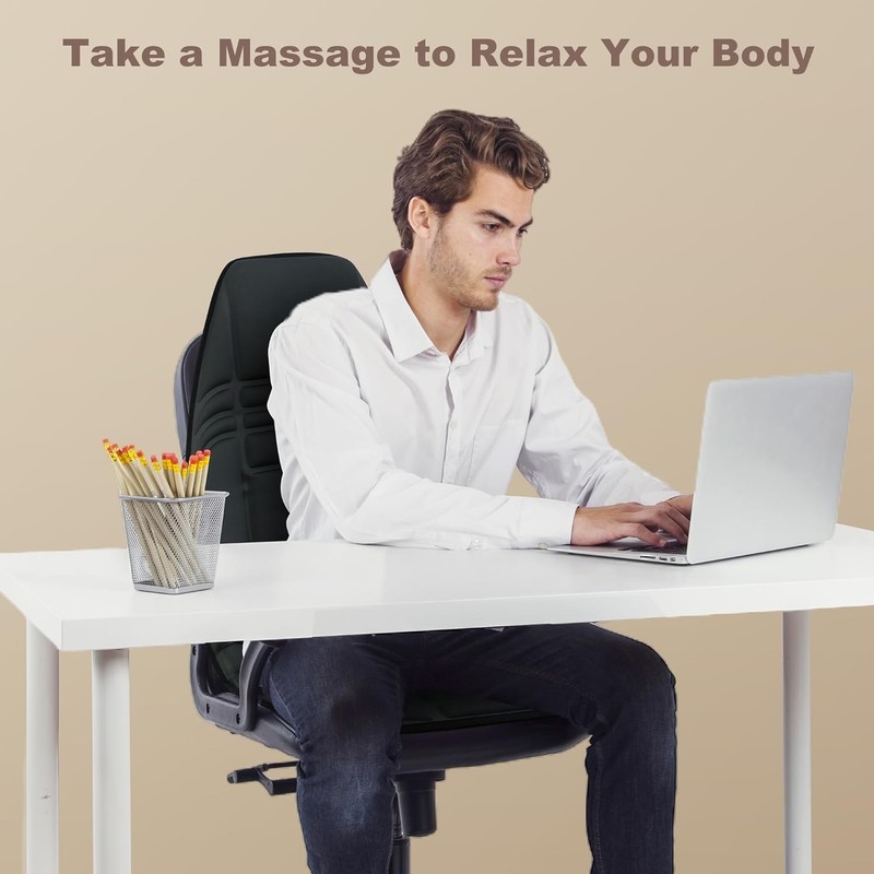 Massage Chair Pad with 10 Vibration Motors & Heating—Perfect for Office and Home gallery