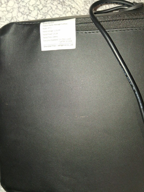 Borwat RTC Massage Chair Cushion w/ Heat & Vibration, Remote, Black gallery