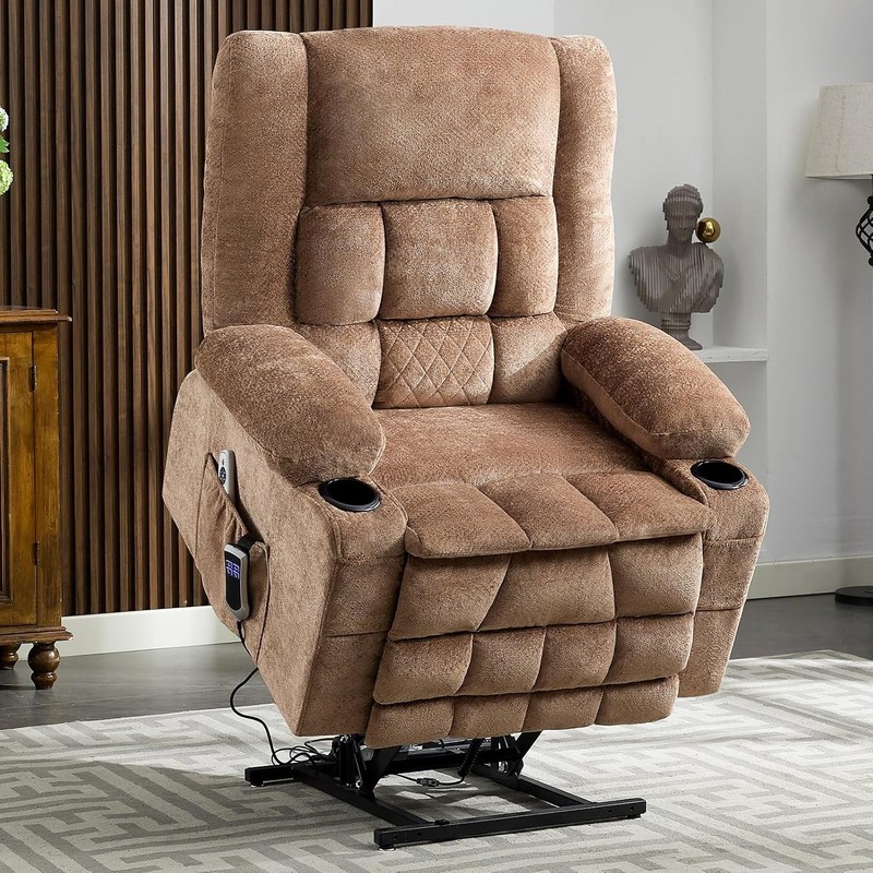 Power Lift Recliner Chair Elderly W/ Lumbar Heat & Massage Electric Lift Chair