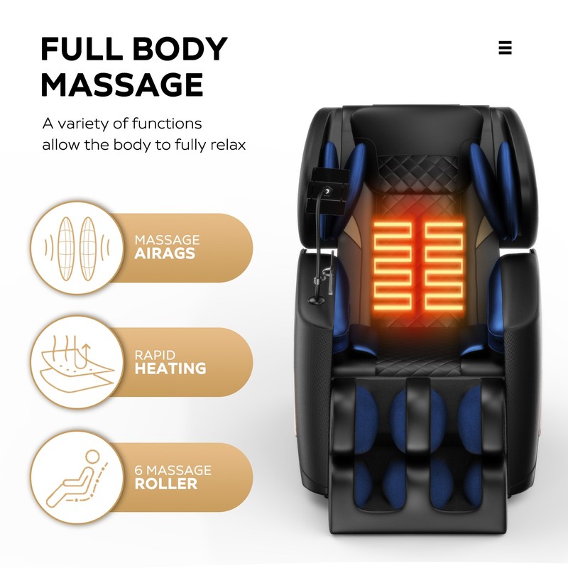 Zero Gravity Full Body Massage Chair Recliner w/ Air Pressure & Heating gallery