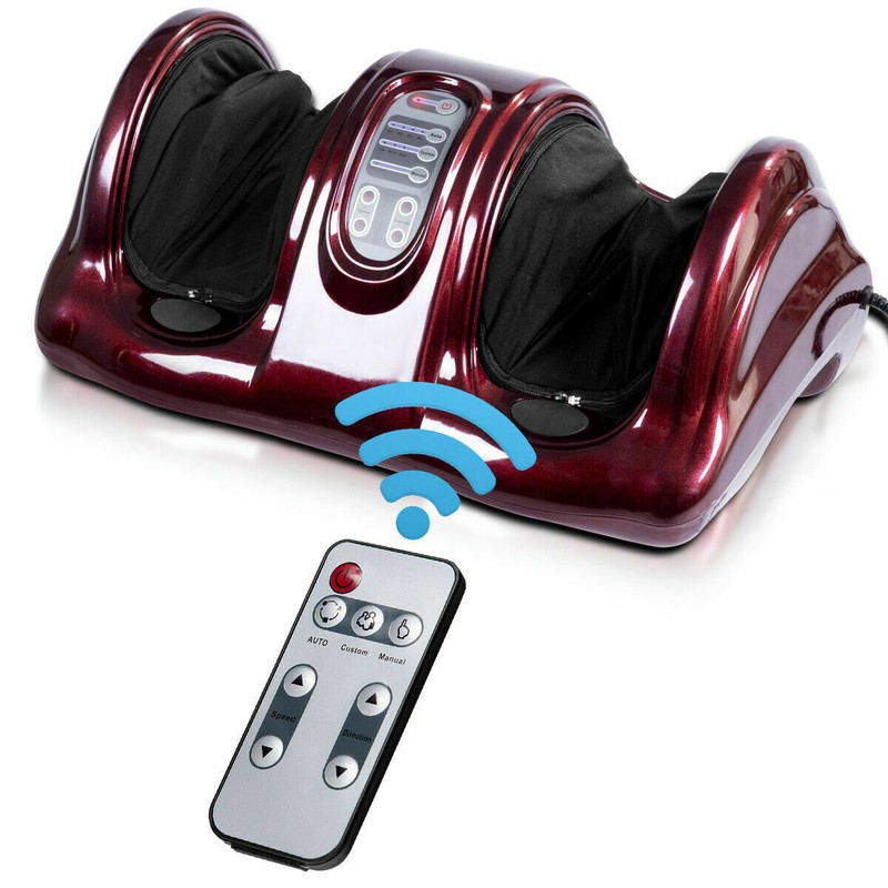 Therapeutic Shiatsu Foot Massager with High Intensity Rollers-Dark Red - Color: gallery