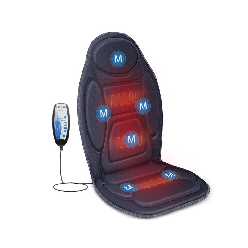 Snailax Vibration Back Massager with Heat, Massage Seat Cushion with 6 Vibrat...