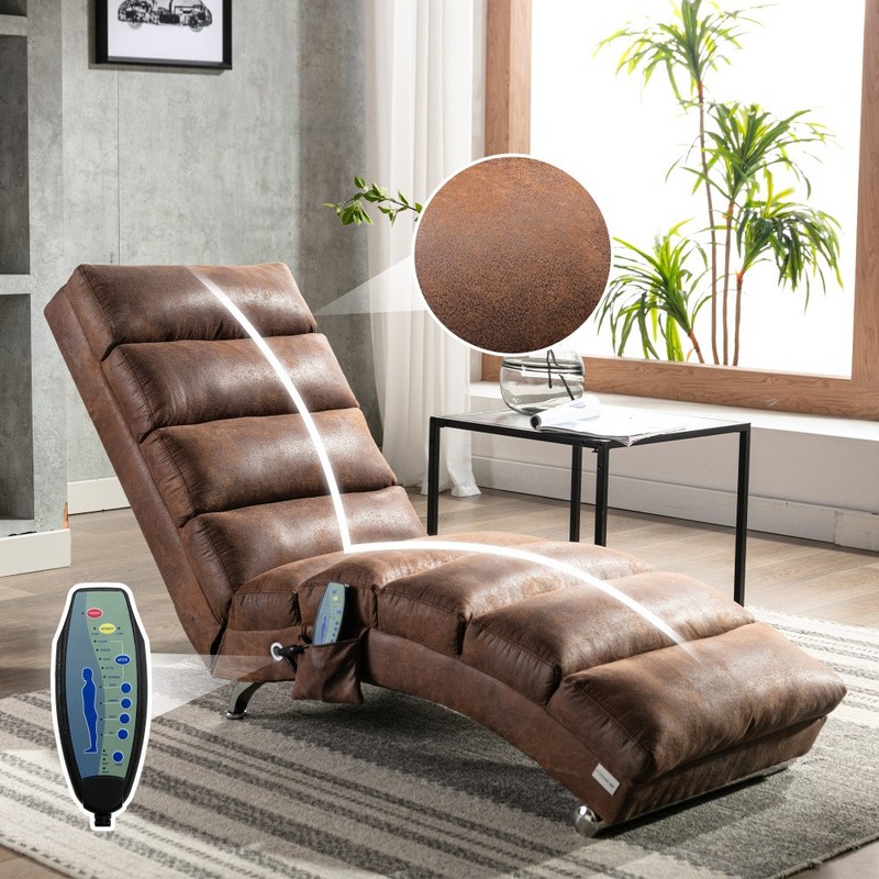 Massage Chaise Lounge w/Remote - Ergonomic Electric Long Lounger 5 Modes gallery