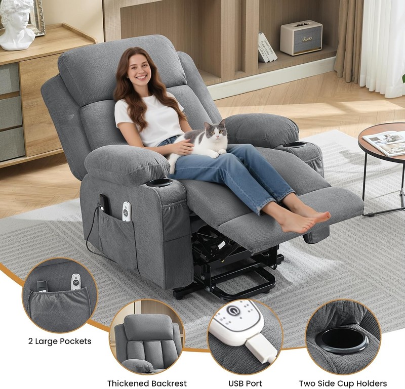 Power Lift Recliner Chair for Elderly with Vibration Massage and Lumbar Heating gallery