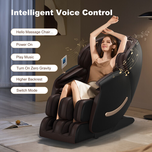 Black Full Body 3D Zero Gravity Massage Chair Recliner LCD Touch Screen Bluetoot gallery