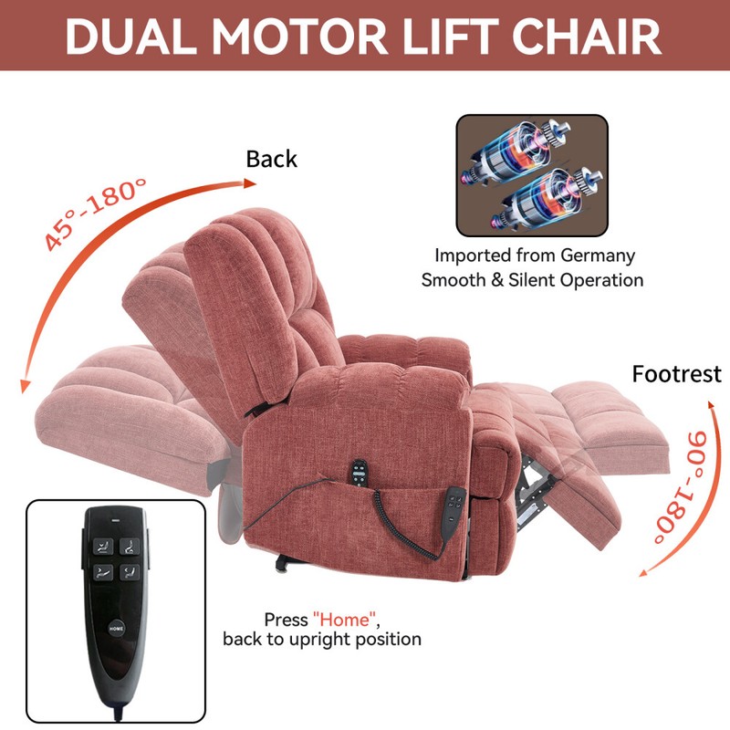 Dual Motor Heat Massage Infinite Position Up to Electric Power Lift Recliners gallery
