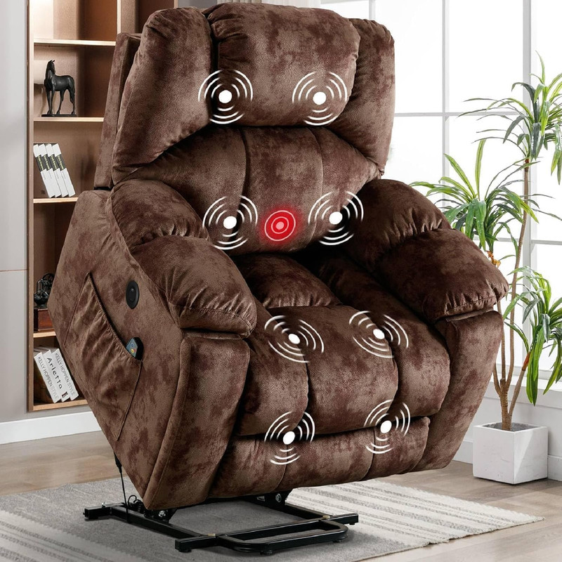 CANMOV Large Power Lift Recliner with Massage and Heat for Elderly, Heavy Duty L