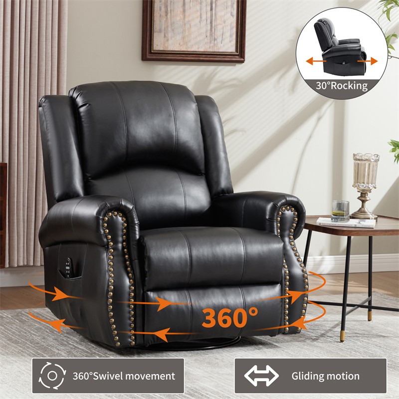 Massage Swivel Rocker Recliner Chair w/ Vibration Massage Heat Ergonomic Lounge gallery
