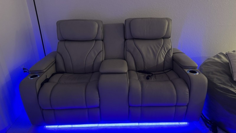 Loveseat Gray Electric Massager Heat Seat Recliner gallery