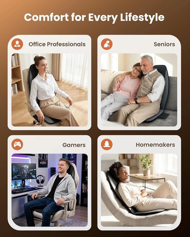 Quiet Vibration Massage Chair Pad for Office and Home - Graphene Heated Comfort gallery
