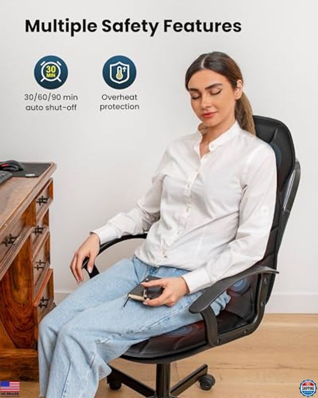 COMFIER Heated Massage Seat Cushion - 8 Vibration Nodes, 5 Modes, Soothing Heat gallery