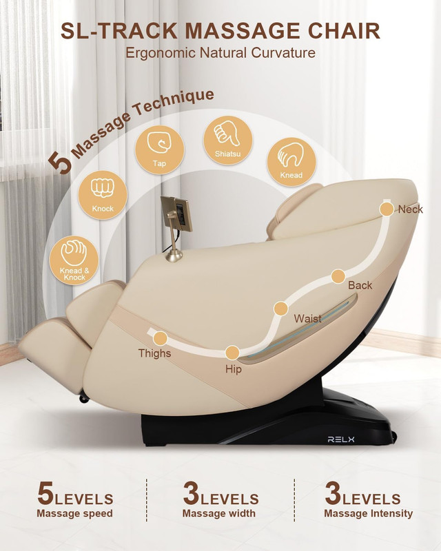 2026 Full Body Massage Chair with Zero Gravity, AI Control & Heating - Beige gallery