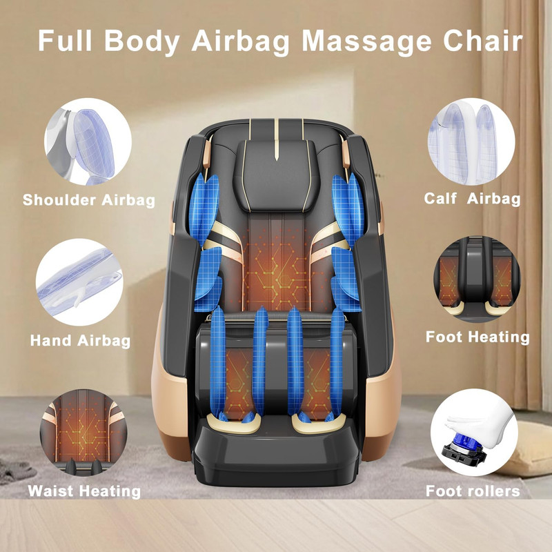 Zero Gravity Full Body Massage Chair with 4D Arms, Heating & AI Control gallery