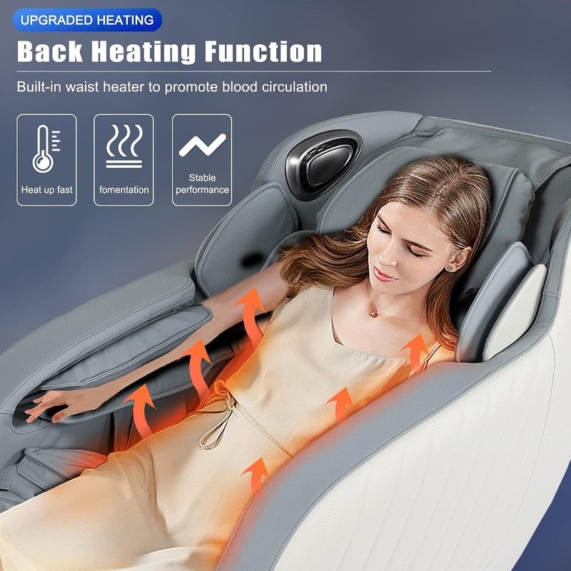Zero Gravity Full Body Massage Chair with Bluetooth & Heat Therapy, Blue gallery