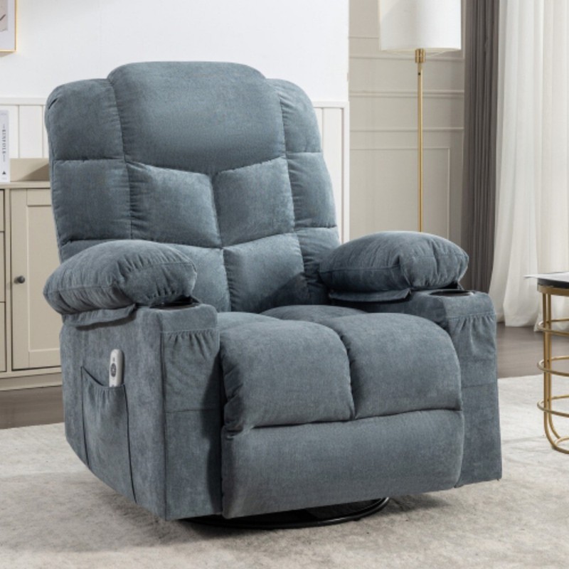 Massage Rocker Recliner Chair Rocking Chairs for Adults Oversized w/2 Cup Holder gallery