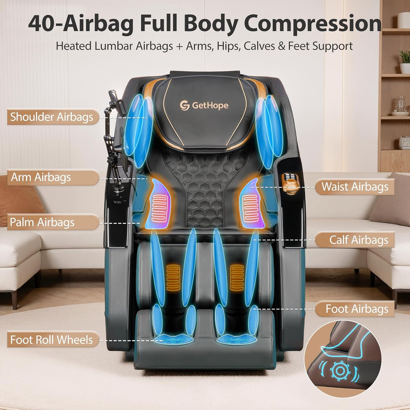 4D Zero Gravity Full Body Massage Chair with Heat & AI Voice Control gallery