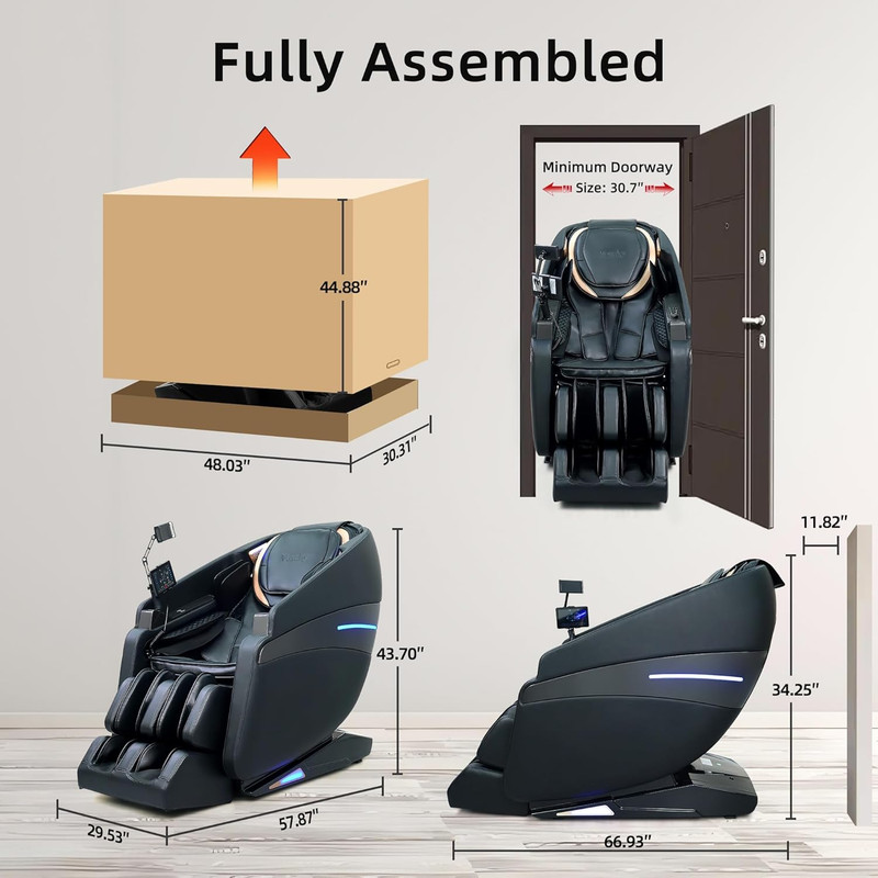 4D Shiatsu Massage Chair with Heat & Zero Gravity - Full Body Relief at Home gallery