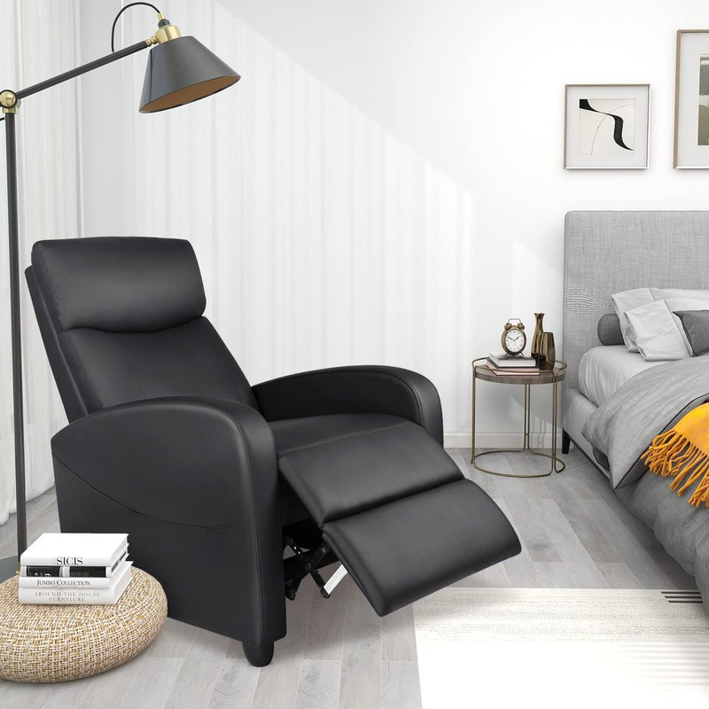Adjustable Massage Recliner Chair with Lumbar Support for Living Room, Black gallery