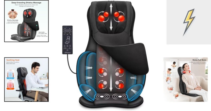 Portable Shiatsu Massager with Heat - Ideal for Home & Office Relaxation gallery