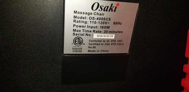 Osaki OS-4500 OS-4000CS Zero Gravity Massage Chair Recliner Lumbar back HEAT gallery