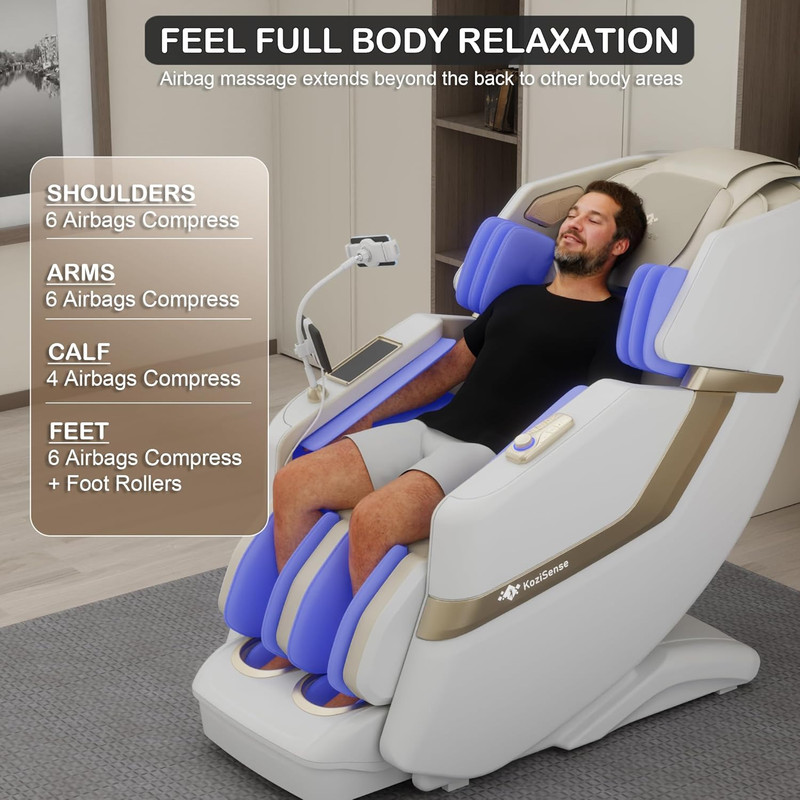 KZ-313 2026 Heated Jade Roller Massage Chair Full Body, Deep Zero Gravity Sl-Tra gallery