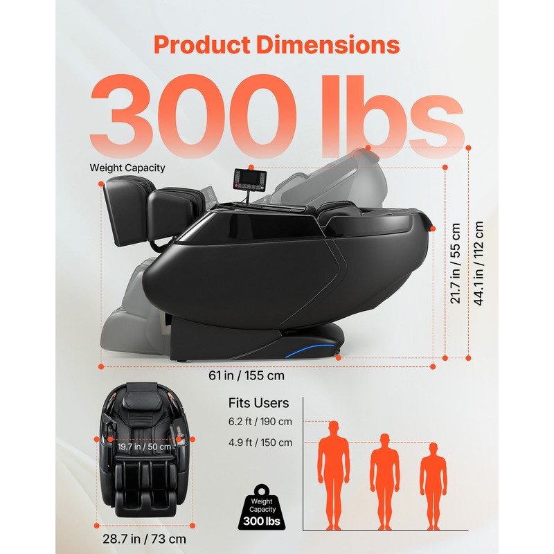 Uimoso 4D Zero-Gravity Full Body Massage Chair with Adjustable Footrest gallery