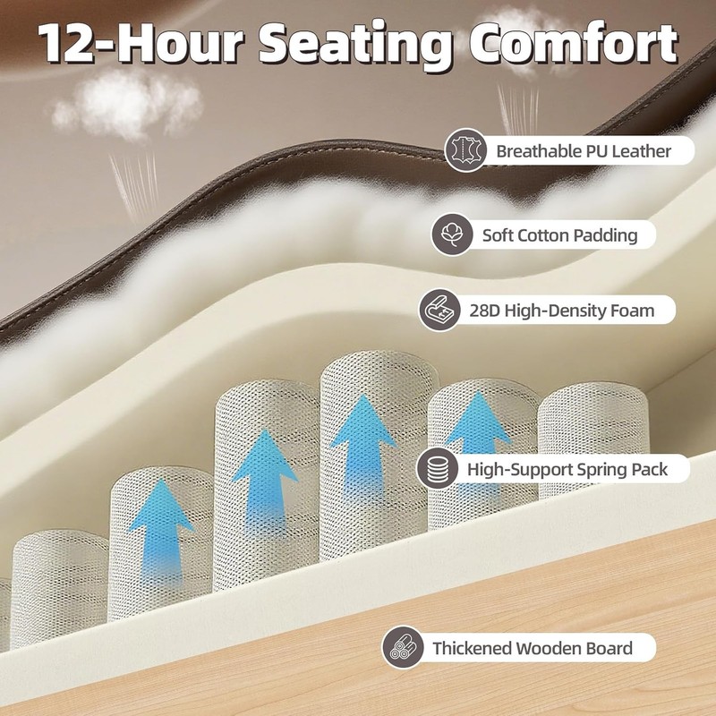 Massage Heated Office Chair with Foot Rest - 6 Points Vibration Big and Tall gallery