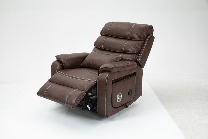 Power Lift Recliner w/Massage Heating, Brown Leather Lounge Sofa for Elderly 180 gallery