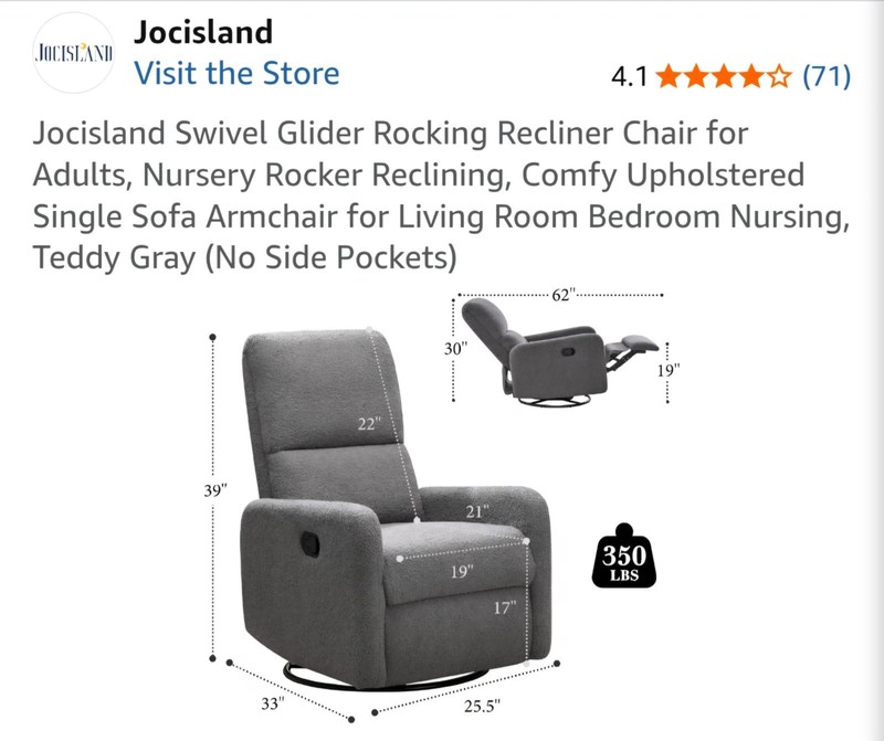 Swivel Glider Rocker Electric Massage Manual Reclining Chair