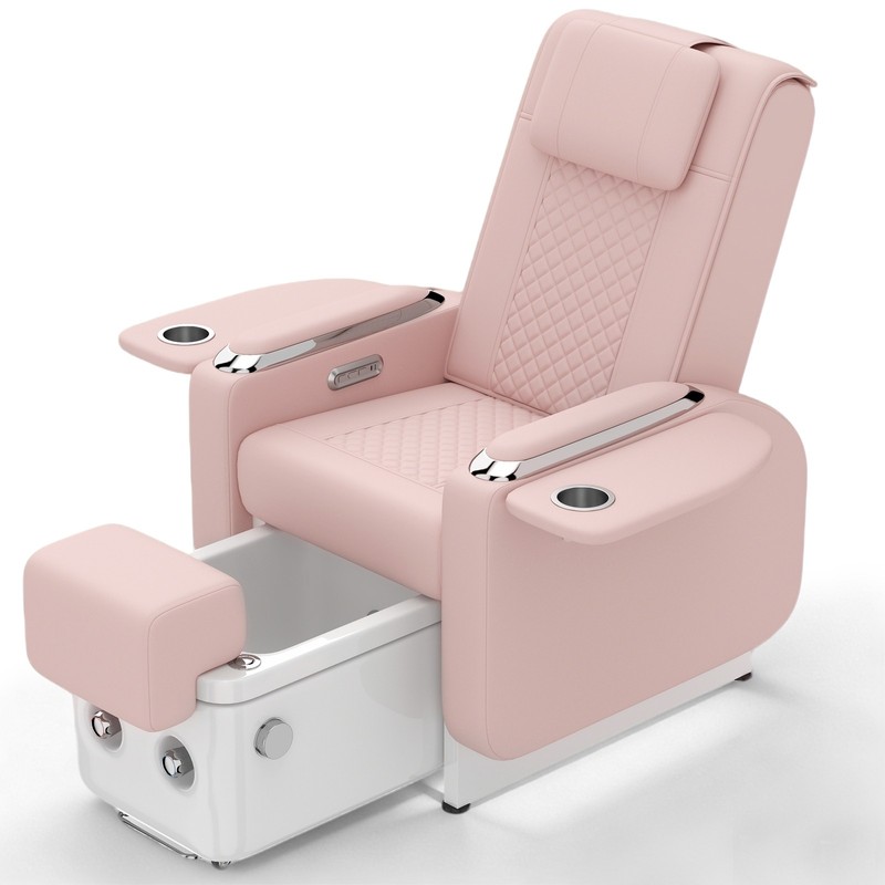 Black/Pink Pedicure Spa Chair Recliner Manicure Nail Tech Back Massage Footbath